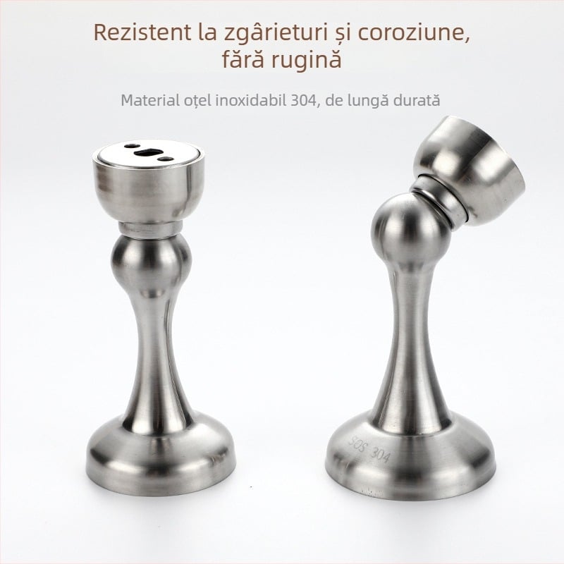 Stop de ușă magnetic din oțel inoxidabil 304 pentru dormitor, montaj pe perete, fără găuri, protecție la impact pentru baie