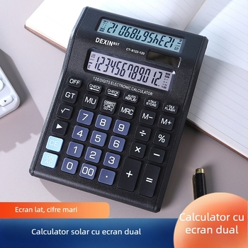 Dexin CT-8122-120 Calculator cu ecran dublu pentru birou și finanțe