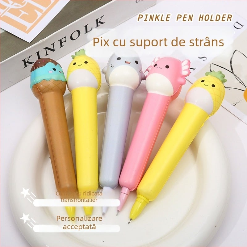 Pix gel drăguț pentru relaxare, papetărie pentru studenți cu design desen animat, moale și confortabil