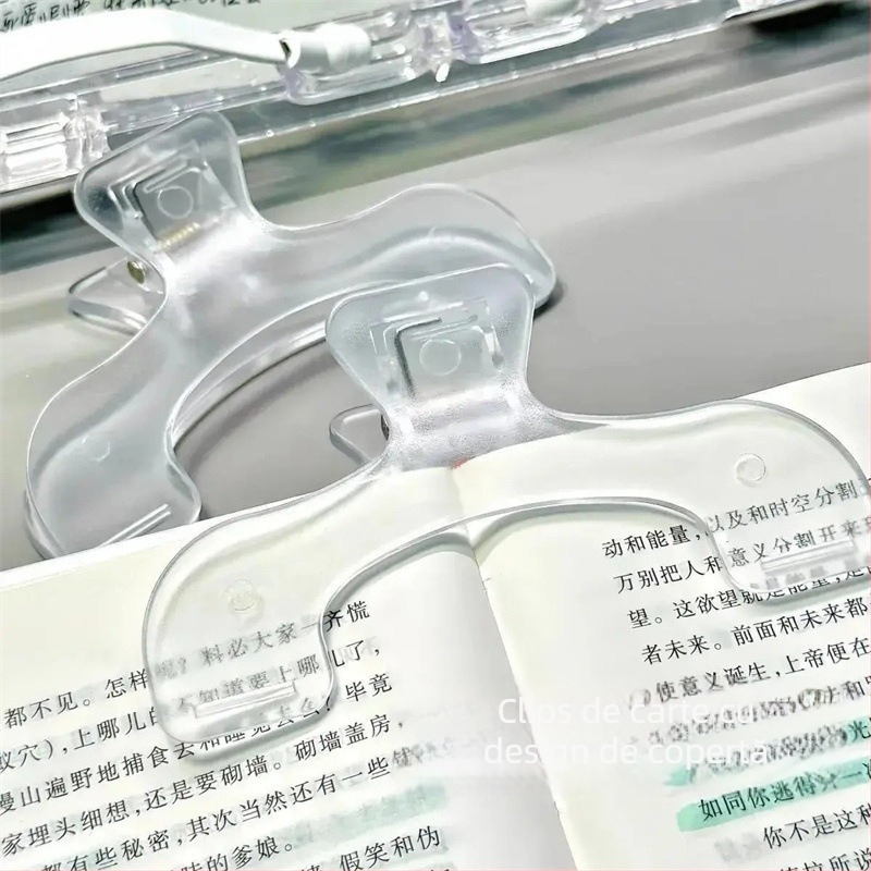 Clip transparent pentru carte, design de nișă, suport practic pentru notițe pentru elevi, previne întoarcerea paginilor, model E18