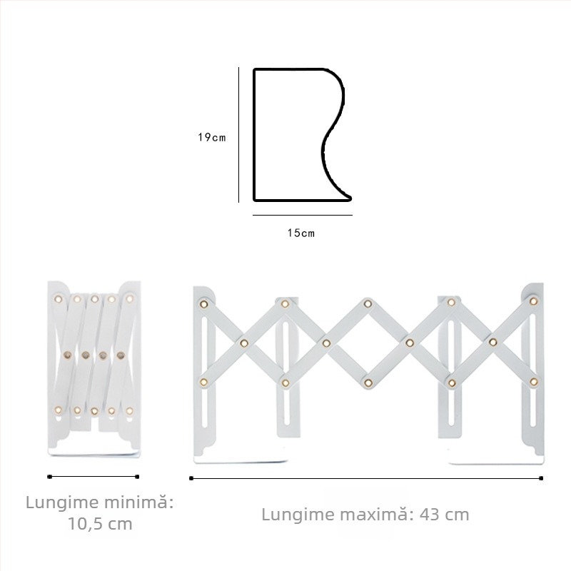 Nijia 802 Suport telescopic din metal pentru cărți, cu decupaj, pliabil pentru elevi