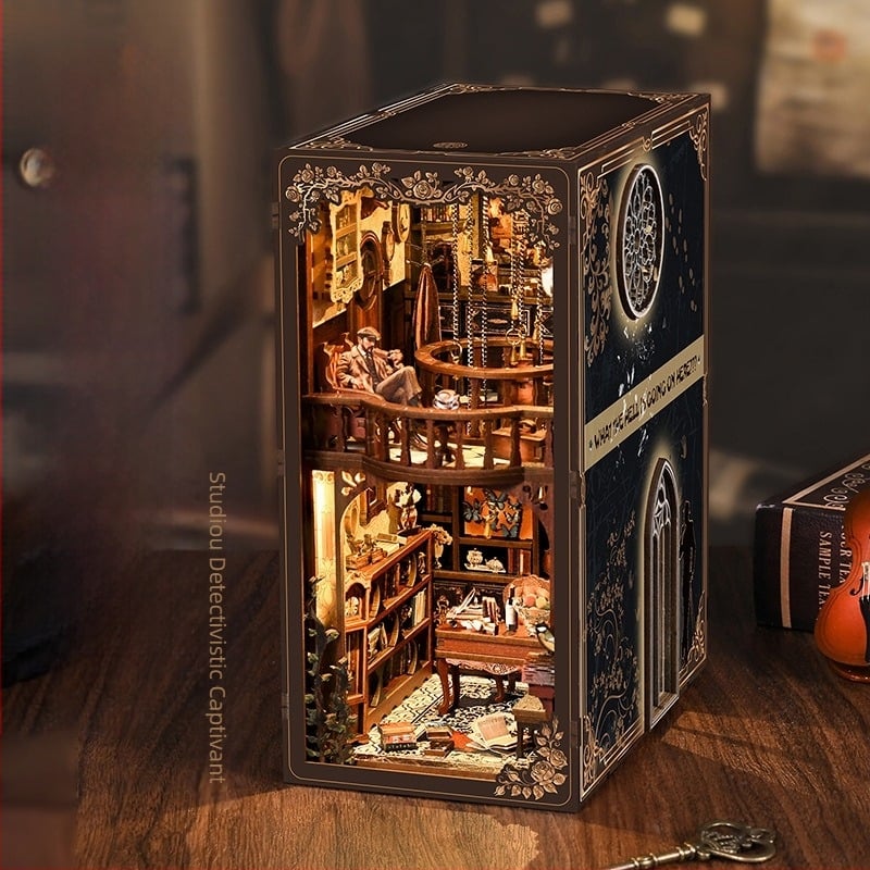 Suport de cărți din lemn DIY cu compartiment secret – puzzle 3D