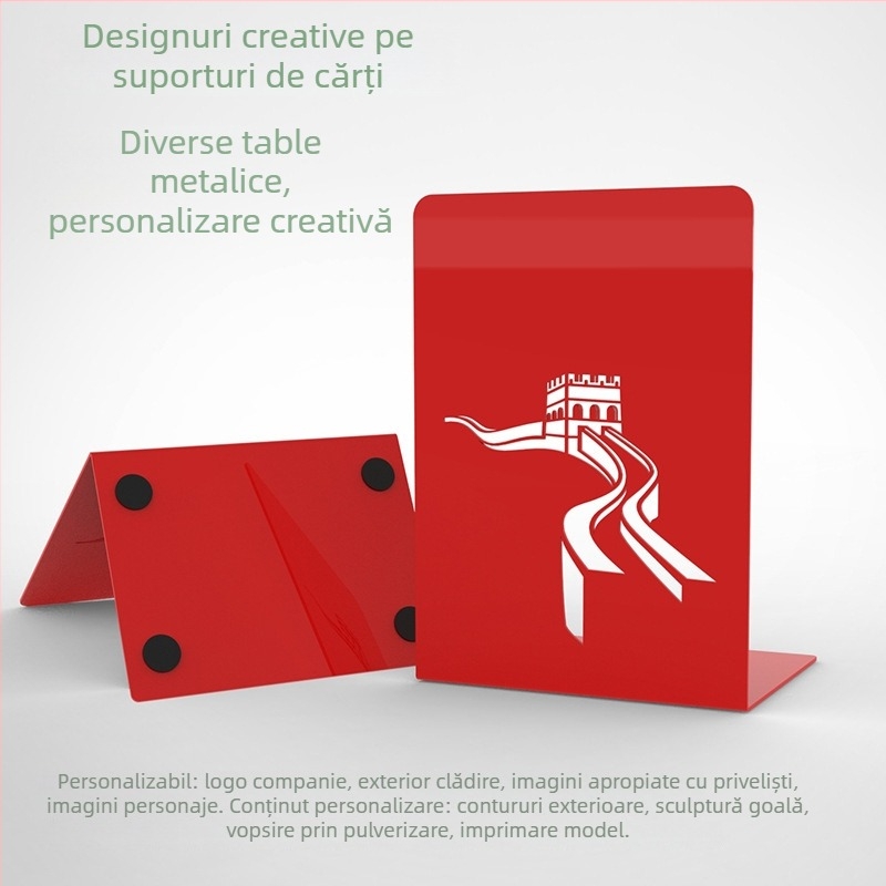 Suporturi de cărți din metal tăiate cu laser, cu motiv Zidul Chinezesc, personalizabile după desenele tale.