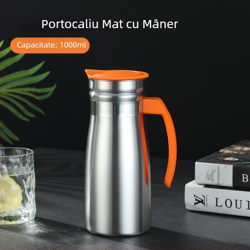 Ceainic de apă din oțel inoxidabil, izolație în vid, capacitate mare, stil european