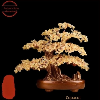 Arborele norocos din citrin galben natural – ornament pentru casă, decor pentru suportul de TV, cadou de inaugurare a magazinului