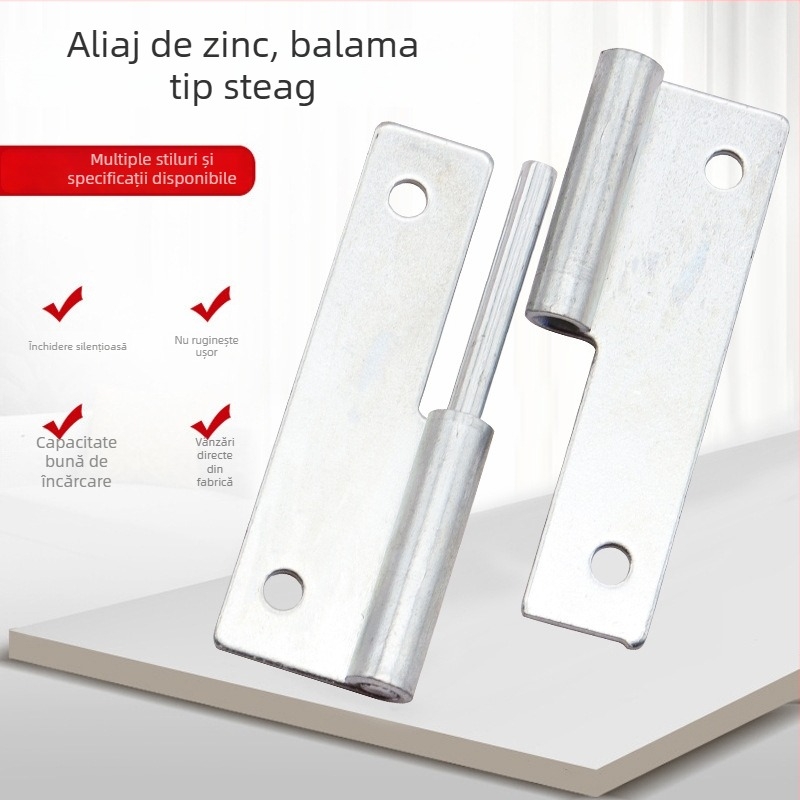 Balama în formă de fluture din aliaj de zinc, cadru în formă de H, braț scurt, detașabil, pentru uși din lemn pliabile și uși din oțel laminat la rece.