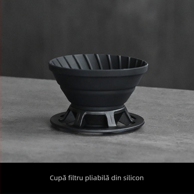 Filtru de cafea pliabil din silicon pentru V60 – set camping portabil, utilizare acasă