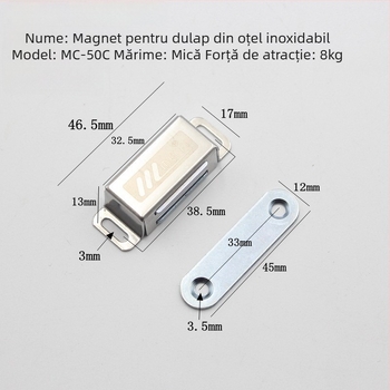 Magnet pentru ușa dulapului din oțel inoxidabil – magnet puternic