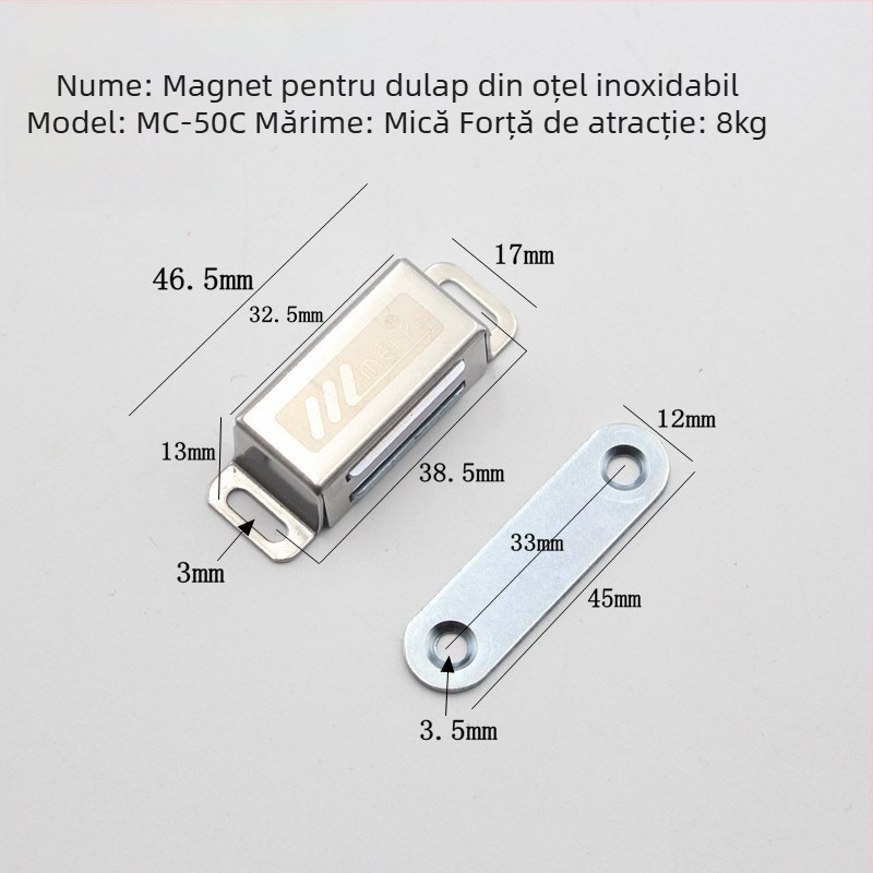 Magnet pentru ușa dulapului din oțel inoxidabil – magnet puternic