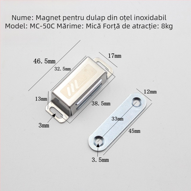 Magnet pentru ușa dulapului din oțel inoxidabil – magnet puternic