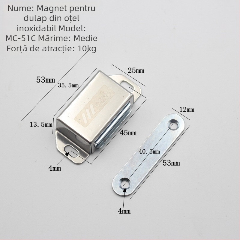 Magnet pentru ușa dulapului din oțel inoxidabil – magnet puternic