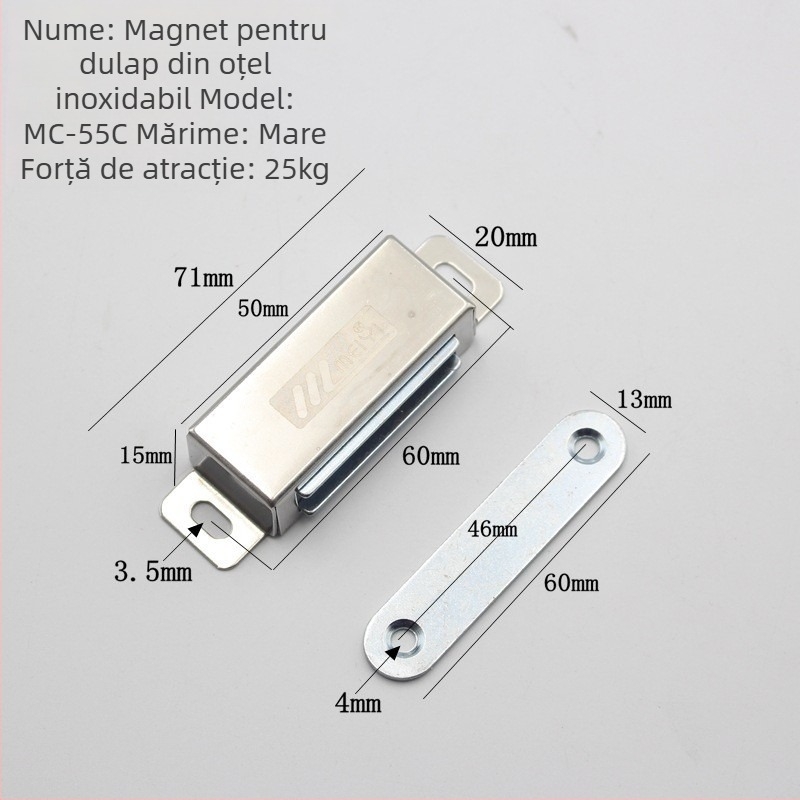 Magnet pentru ușa dulapului din oțel inoxidabil – magnet puternic