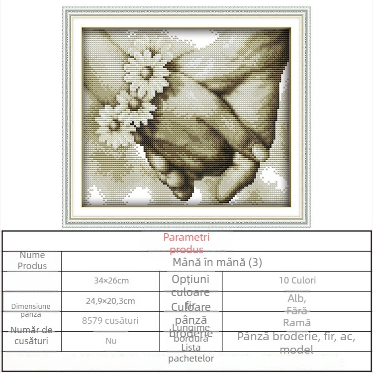 Kit de broderie încrucișate cu personaje din desene animate – mână în mână, pânză 11CT din bumbac, decor pentru dormitor
