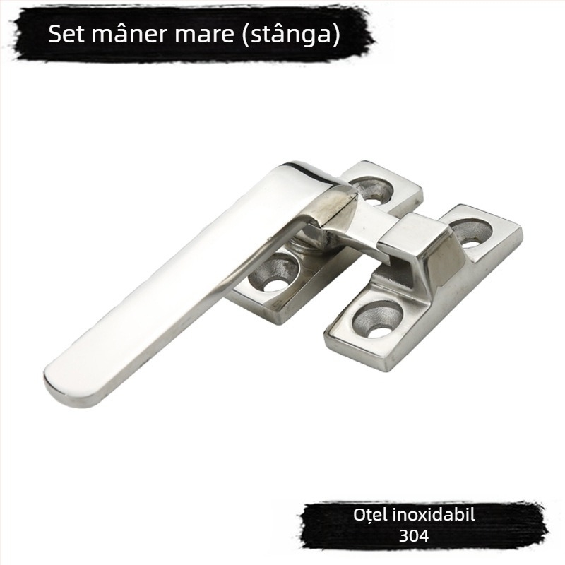 Mâner pentru ușile dulapului din oțel inoxidabil 304 cu încuietoare, model LCL-LCR80/100, versiune solidă, pentru dulapuri mecanice FHS31/41