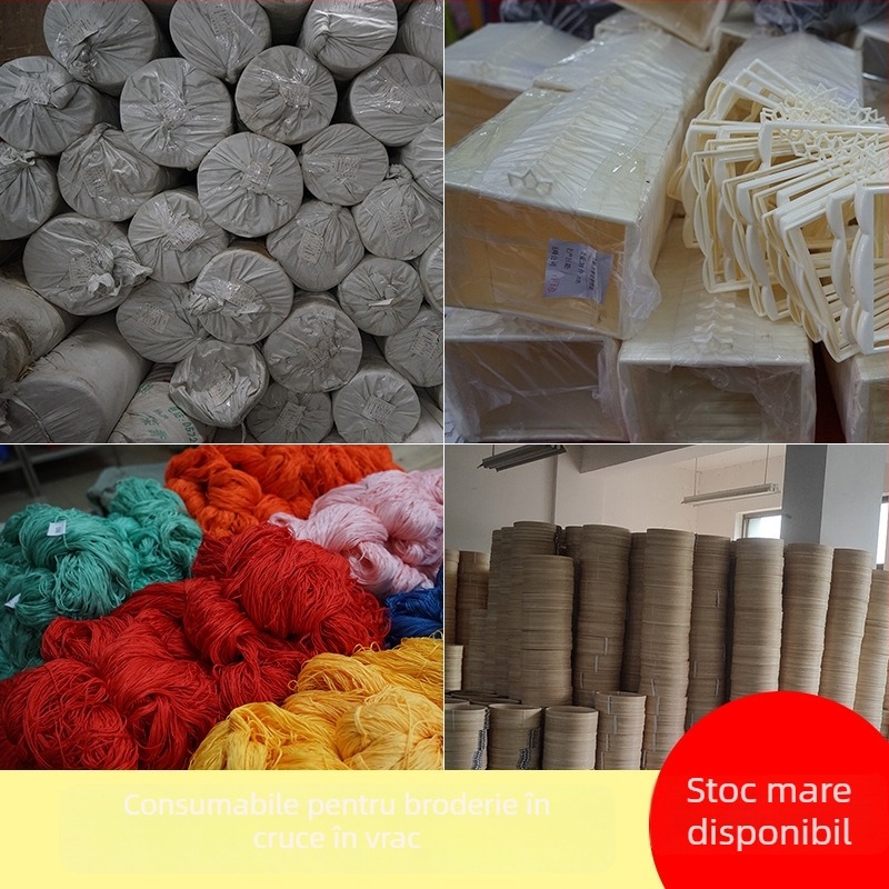 Needle Love 99 kit broderie cruci – tablou decorativ cu garlandă în stil european pentru living și dormitor – broderie DIY