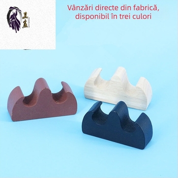 Suport din lemn pentru pensule în formă de munte, destinat caligrafiei - mic suport, disponibil în natur, roșu sau negru.