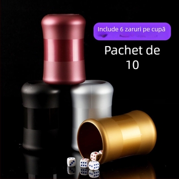 Set de 10 pahare pentru zaruri, cu formă talie