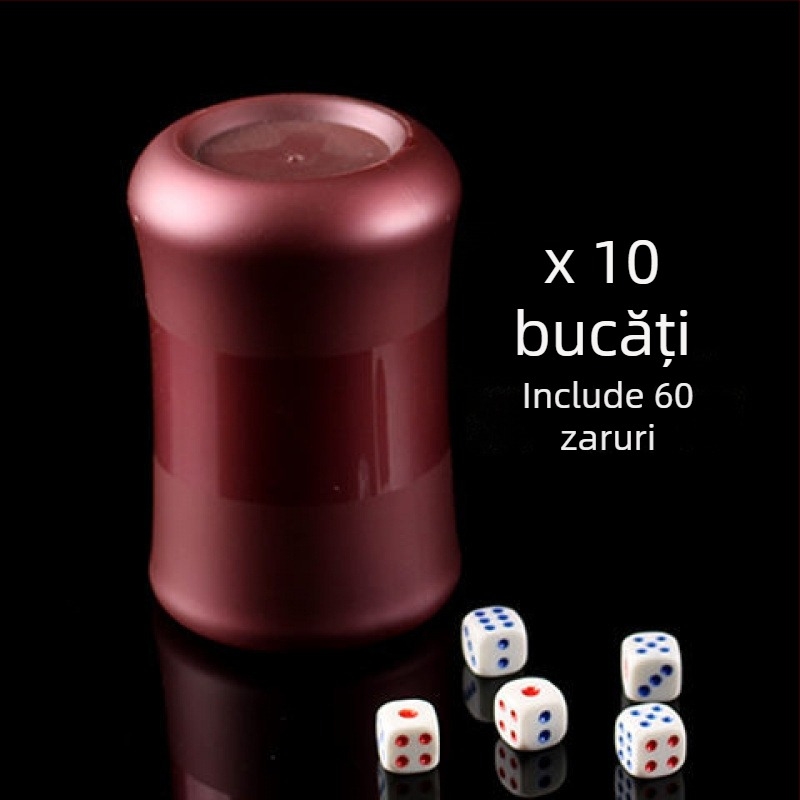 Set de 10 pahare pentru zaruri, cu formă talie