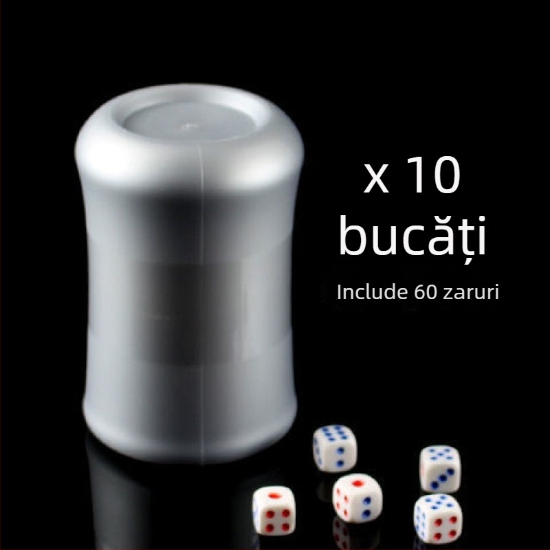Set de 10 pahare pentru zaruri, cu formă talie