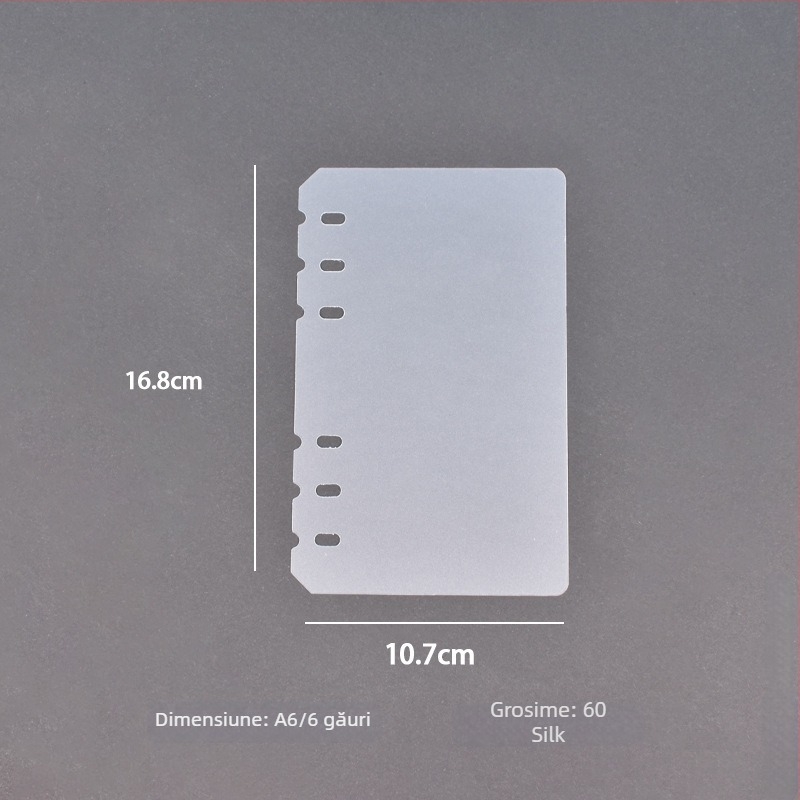 Divizor PP mat pentru A5/A6, pagini interioare goale și pagini separator universale cu 6 găuri pentru album de cărți