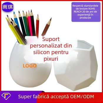 Suport circular din silicon pentru pixuri și creioane, organizator de birou pentru elevi, cutie de depozitare pentru machiaj și accesorii mici