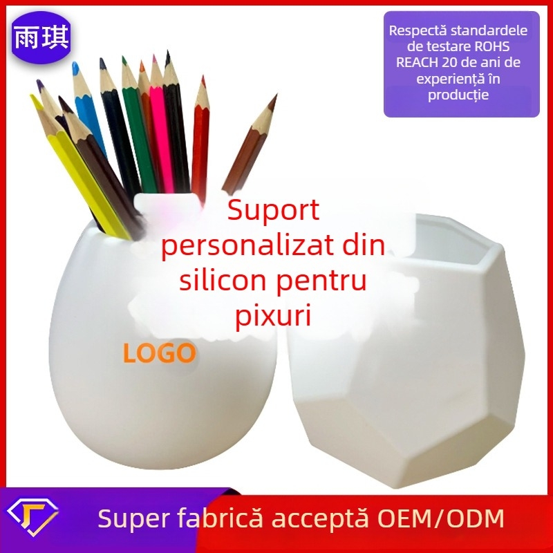 Suport circular din silicon pentru pixuri și creioane, organizator de birou pentru elevi, cutie de depozitare pentru machiaj și accesorii mici