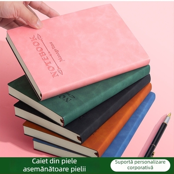 Carnet de notițe din piele ecologică, atingere moale, personalizabil cu logo, format A5 pentru întâlniri de afaceri