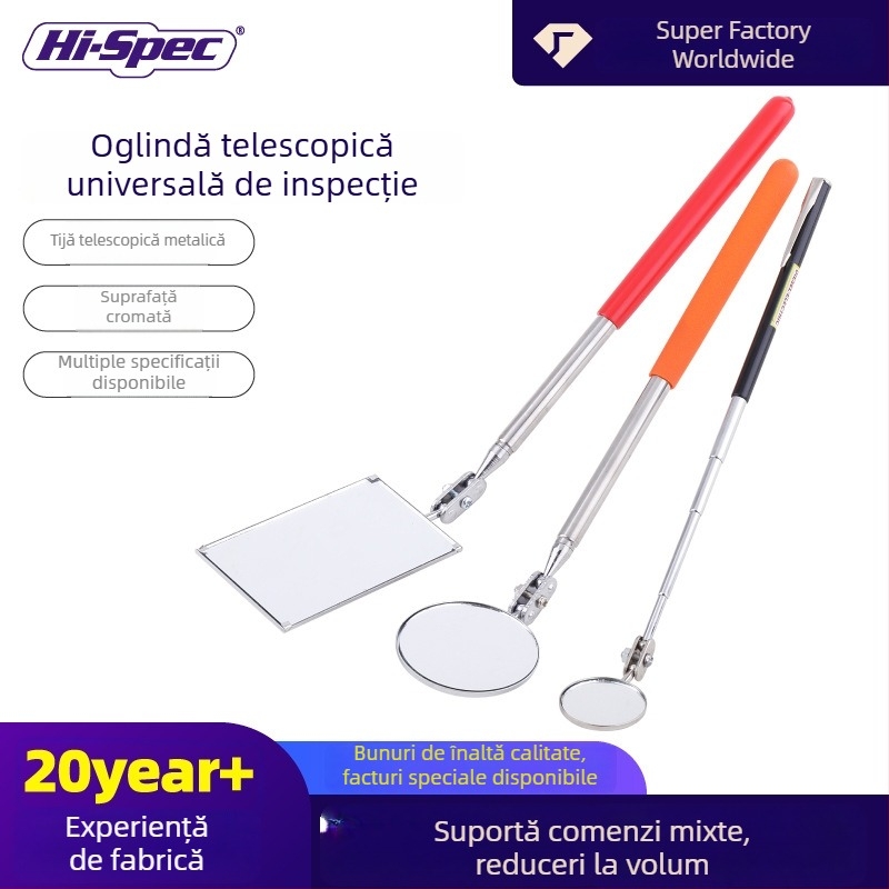 Oțel inoxidabil, oglindă telescopică universal pliabilă pentru inspecția sub mașină