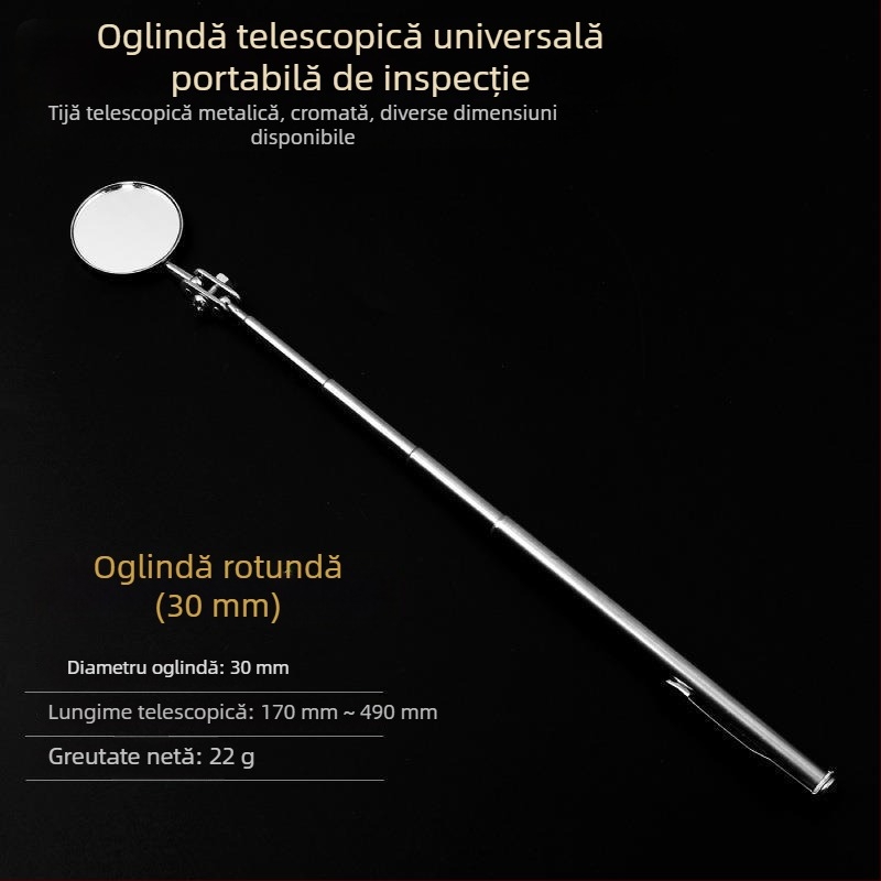 Oțel inoxidabil, oglindă telescopică universal pliabilă pentru inspecția sub mașină