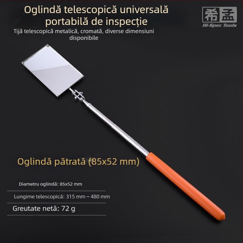 Oțel inoxidabil, oglindă telescopică universal pliabilă pentru inspecția sub mașină