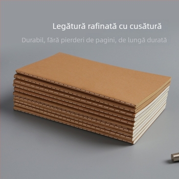 Caiet în stil proaspăt și simplu, caiet de exerciții pentru elevi, copertă moale, design retro nostalgic, dimensiune 19×10,5 cm