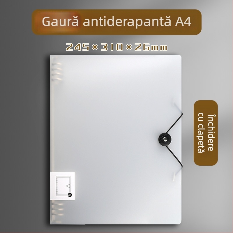 Carcasă transparentă PP pentru caiet DIY, cu copertă din două părți și arc cu patru găuri