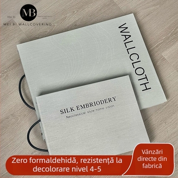 Țesătură de perete fără cusături, jacquard broderie, uni, patru straturi, impermeabilă, pentru dormitor și sufragerie