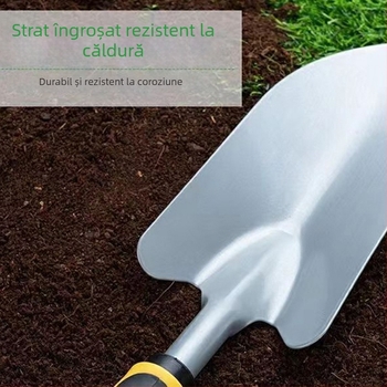 Set de unelte pentru plantarea copacilor: cultivator și lopată cu două funcții, un set de patru piese pentru săpat și plivit, lopățică mică pentru ghivece