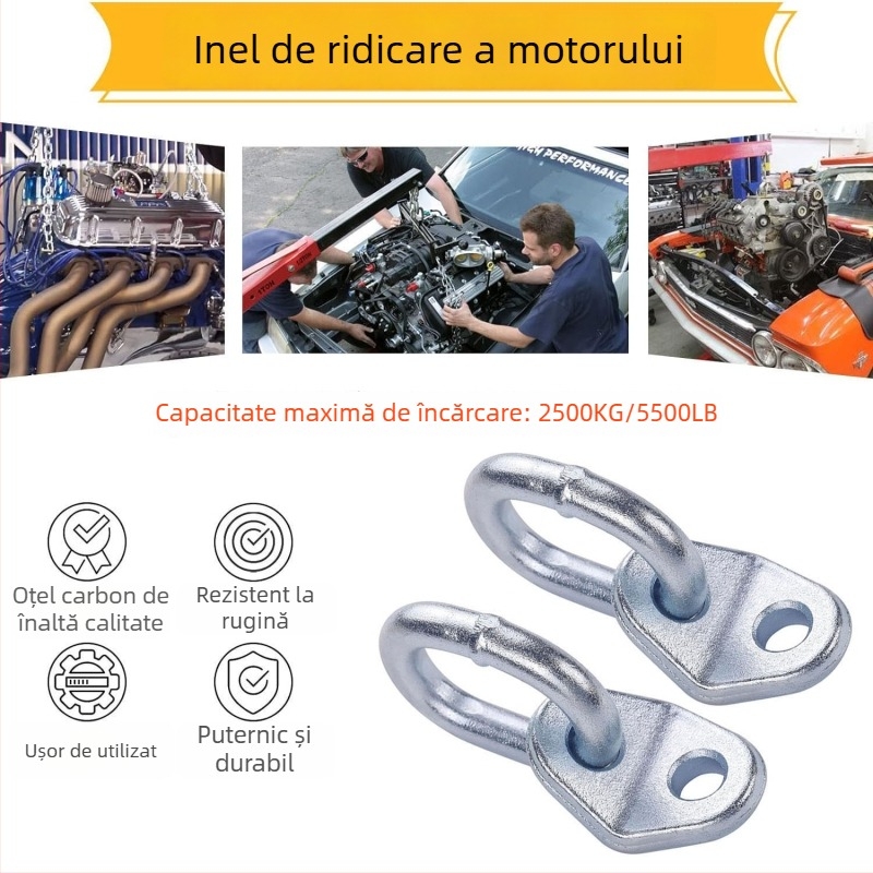 7100 Inel de ridicare forjat pentru motor, oțel inoxidabil, sarcină 8000 kg (17500 lb), acoperire zincată, inel de ridicare fix