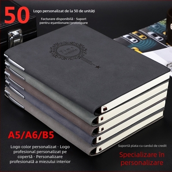 Set caiete A5 din PU piele, papetărie creativă, copertă din piele moale, notebook de afaceri îngroșat cu imprimare logo