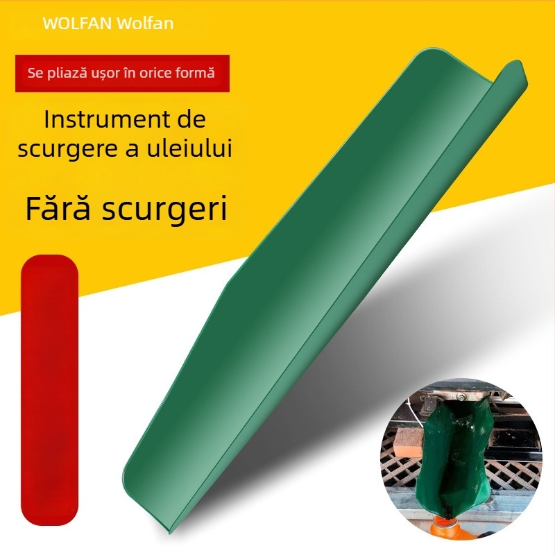 Unealtă flexibilă de drenaj și ghidare a uleiului, cu pâlnie pliabilă