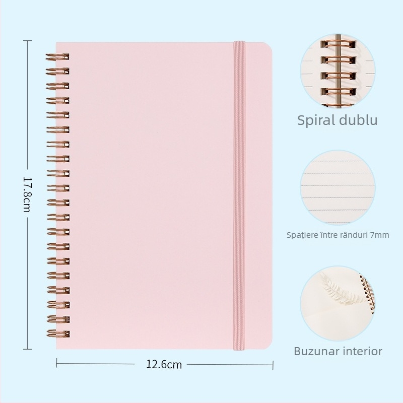 Caiet B6 mini, gol pentru studiu — stil retro, memo corporativ, culori macarons pastelate