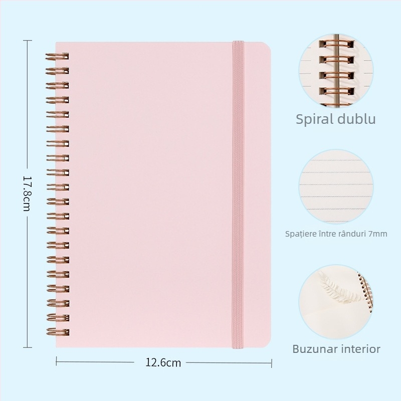 Caiet B6 mini, gol pentru studiu — stil retro, memo corporativ, culori macarons pastelate