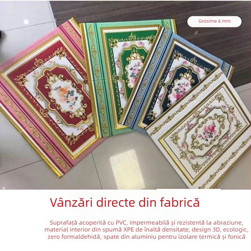 Autocolant de perete pentru dormitor, impermeabil, cu margine de protecție în jurul patului, model geometric cu fulgi de zăpadă