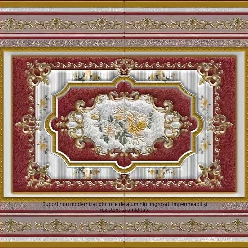 Autocolant de perete pentru dormitor, impermeabil, cu margine de protecție în jurul patului, model geometric cu fulgi de zăpadă