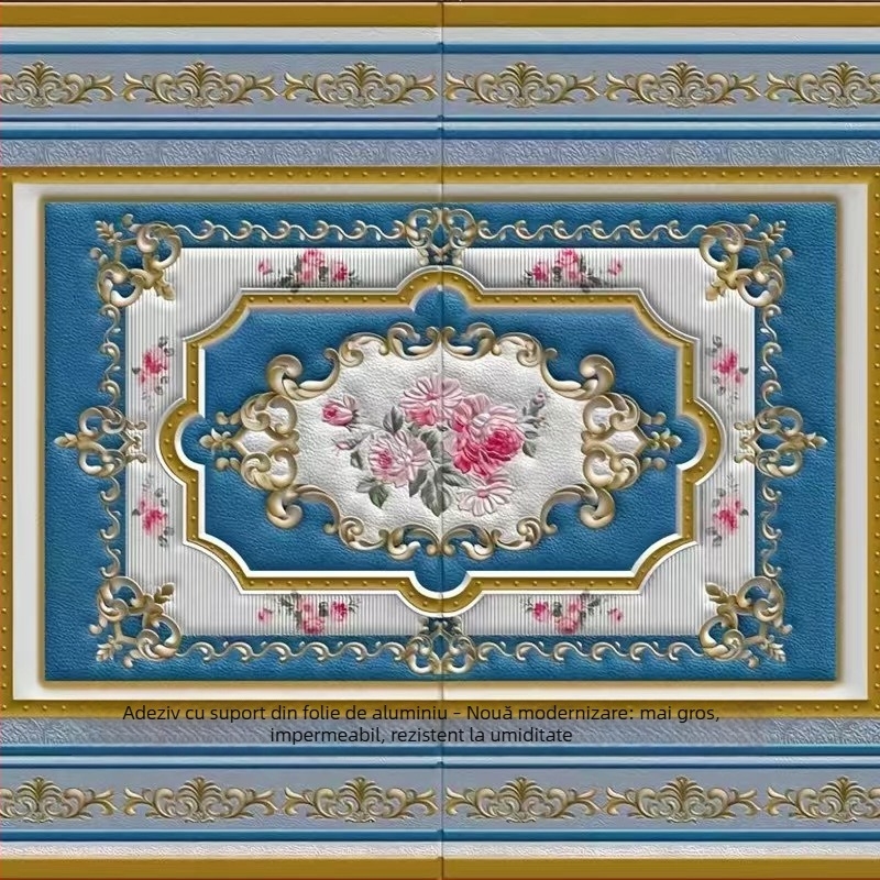 Autocolant de perete pentru dormitor, impermeabil, cu margine de protecție în jurul patului, model geometric cu fulgi de zăpadă