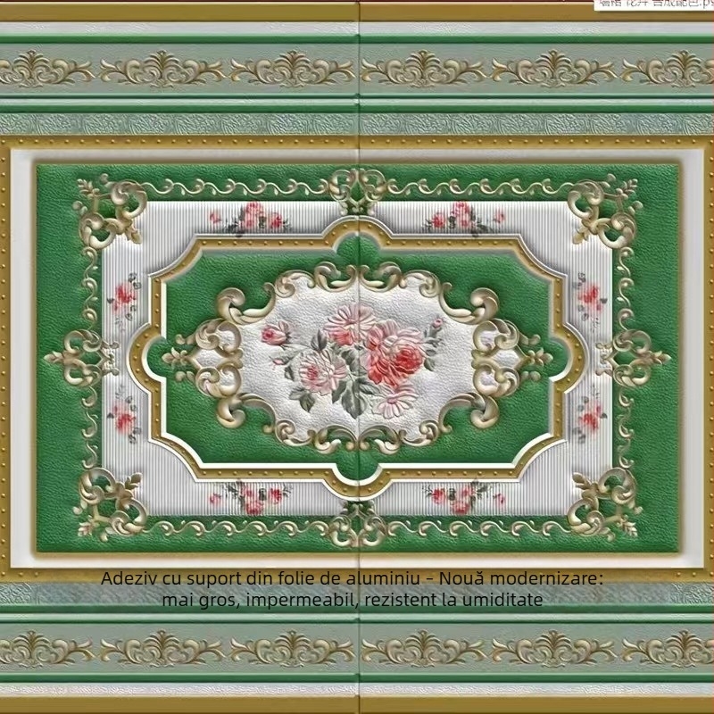Autocolant de perete pentru dormitor, impermeabil, cu margine de protecție în jurul patului, model geometric cu fulgi de zăpadă