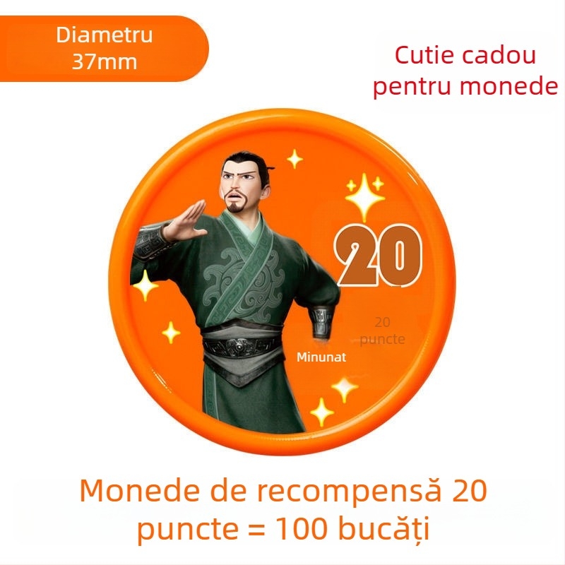 Cardă de puncte Nezha pentru copii și jetoane de recompensă pentru elevi – monede plastice de încurajare și discuri de răscumpărare