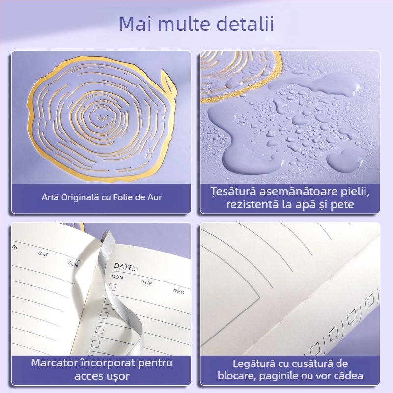 A5 notebook cu piele PU – planificator 2026 pentru afaceri, birou, notițe de întâlnire, gestionarea timpului, plan de lucru