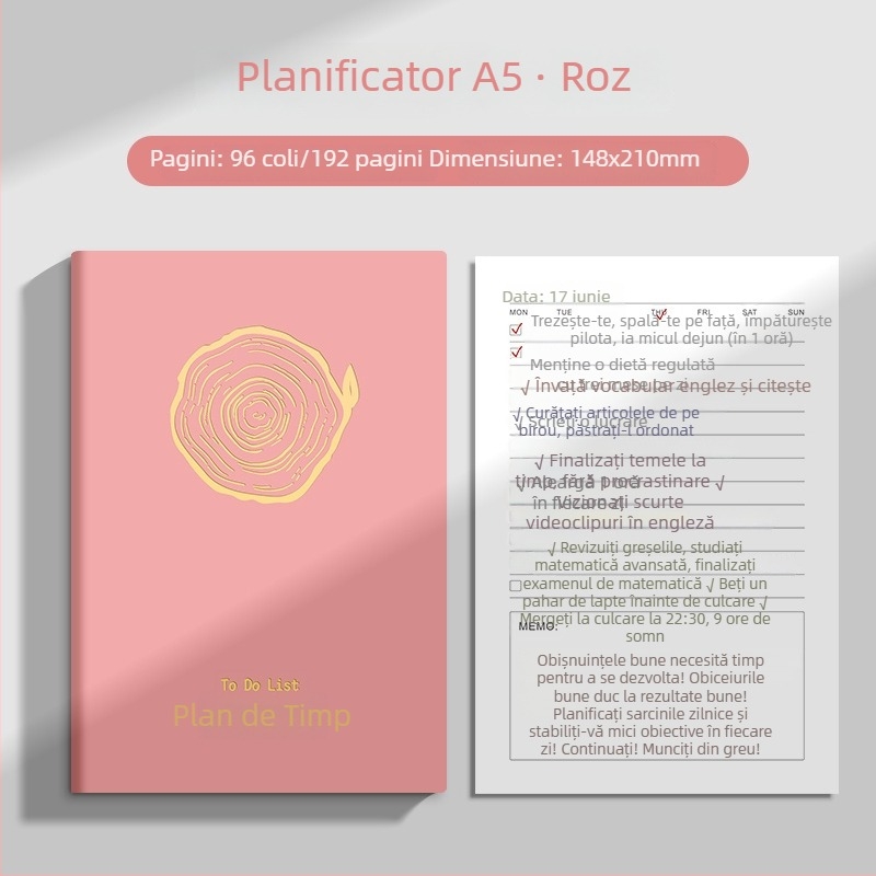 A5 notebook cu piele PU – planificator 2026 pentru afaceri, birou, notițe de întâlnire, gestionarea timpului, plan de lucru