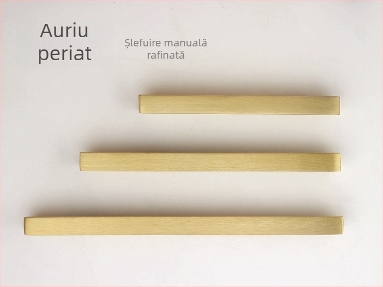 Mâner din cupru solid pentru uși de dulap și sertare, stil modern simplu american-nordic