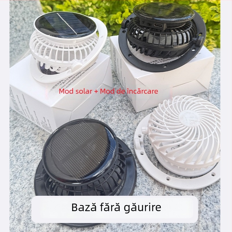 Pălărie cu ventilator solar și ventilator mic detașabil, încărcare USB