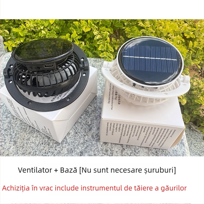 Pălărie cu ventilator solar și ventilator mic detașabil, încărcare USB