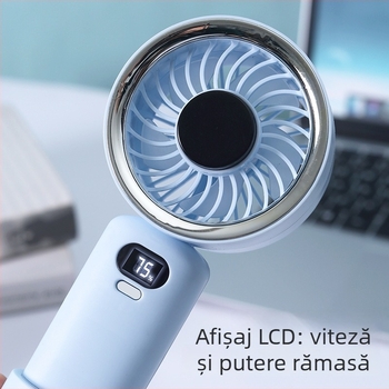 Ventilator portabil cu afișaj digital pentru exterior, cu suport de birou și logo personalizat